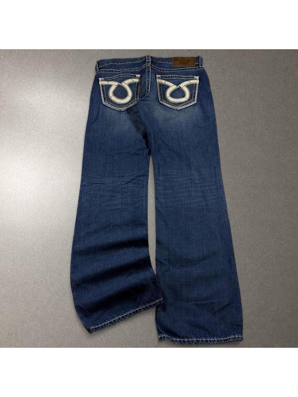 Y2K Grunge Archive Big Star Dark Wash Bootcut Jeans - Fits 33x32! - Picture 1 of 5